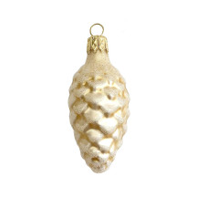 Petite Matte Champagne Pine Cone Christmas Ornament ~ 2-3/8" long