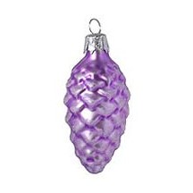 Petite Matte Light Purple Pine Cone Ornament ~ Czech Republic ~ 2-3/8" long