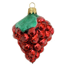 Red Grapes Blown Glass Ornament ~ Czech Republic ~ 3-1/4" long