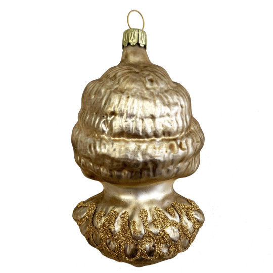 Large Angel Head Blown Glass Ornament ~ Germany ~ 3-3/4" tall