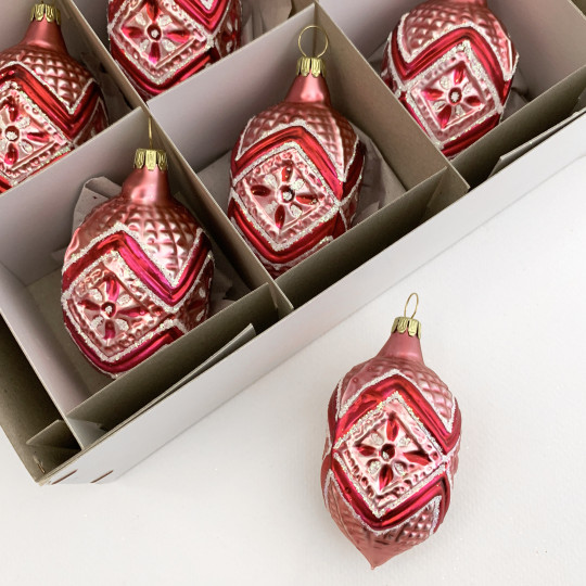 Pink and Red Fantasy Ornament ~ Germany ~ 3" tall