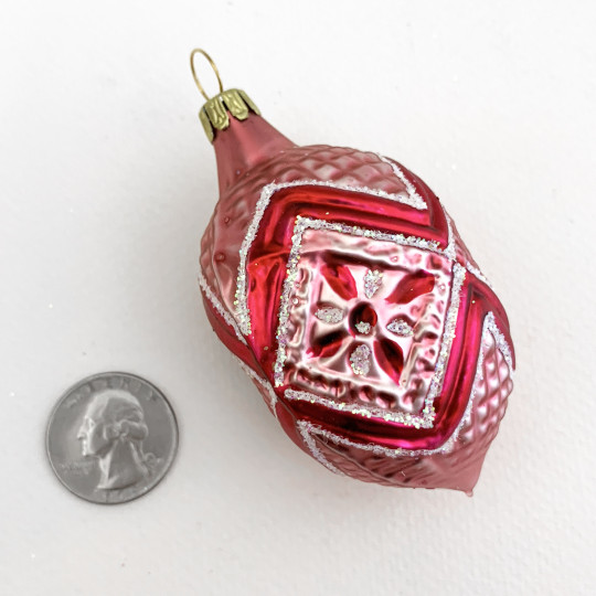 Pink and Red Fantasy Ornament ~ Germany ~ 3" tall