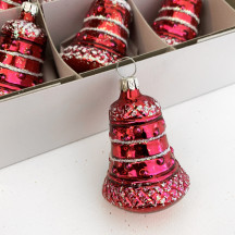 Wine Red Blown Glass Bell Ornament ~ Germany ~ 2-1/2" tall