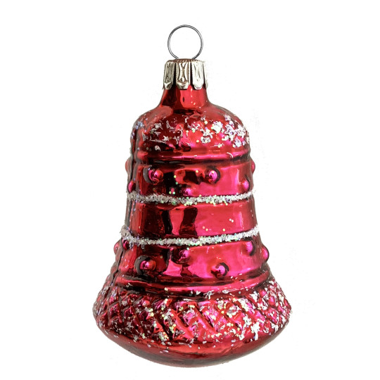 Wine Red Blown Glass Bell Ornament ~ Germany ~ 2-1/2" tall