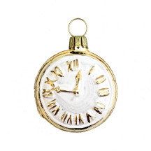 Blown Glass Pocket Watch Ornament ~ Germany ~ 1-3/4" tall