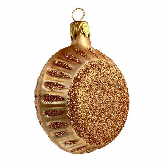 Matte Pale Tan Sun Ornament ~ Czech Republic ~ 2-1/2" tall