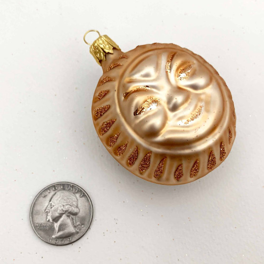 Matte Pale Tan Sun Ornament ~ Czech Republic ~ 2-1/2" tall