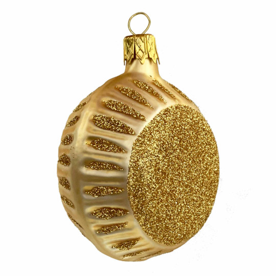 Matte Pale Yellow Sun Ornament ~ Czech Republic ~ 2-1/2" tall