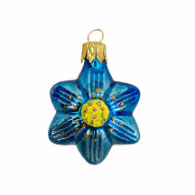 Small Blue Flower Ornament ~ Czech Republic ~ 1-3/4" tall