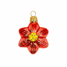 Small Orange Flower Ornament ~ Czech Republic ~ 1-3/4" tall