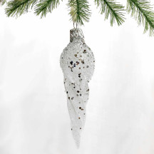 Frosted Twist Icicle Blown Glass Christmas Ornament ~ Czech Republic ~ 4" long