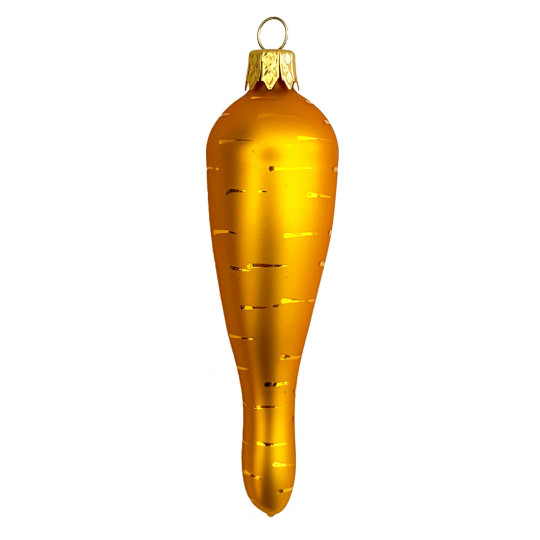 Matte Golden Yellow Heriloom Carrot Ornament ~ Czech Republic ~ 4-1/4" long