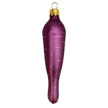 Matte Purple Heriloom Carrot Ornament ~ Czech Republic ~ 4-1/4" long