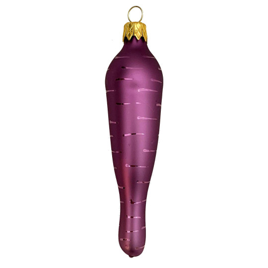 Matte Purple Heriloom Carrot Ornament ~ Czech Republic ~ 4-1/4" long