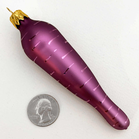 Matte Purple Heriloom Carrot Ornament ~ Czech Republic ~ 4-1/4" long