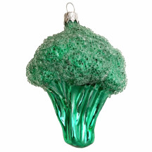 Blown Glass Broccoli Ornament ~ Czech Republic ~ 4" tall