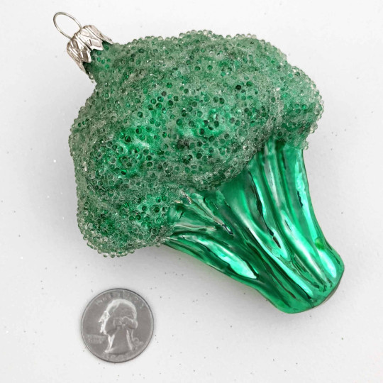 Blown Glass Broccoli Ornament ~ Czech Republic ~ 4" tall
