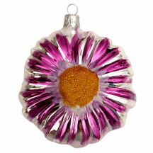 Large Purple Blown Glass Flower Ornament ~ Czech Republic ~ 4" tall