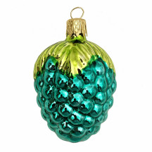 Aqua Blue Berry Blown Glass Ornament ~ Czech Republic ~ 2-3/8" tall