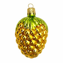 Golden Yellow Berry Blown Glass Ornament ~ Czech Republic ~ 2-3/8" tall