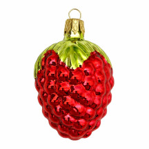 Red Berry Blown Glass Ornament ~ Czech Republic ~ 2-3/8" tall