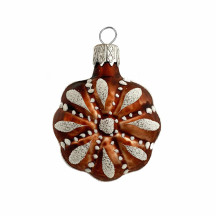 Gingerbread Flower Ornament ~ Czech Republic ~ 2" tall
