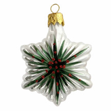 Fancy Christmas Star Blown Glass Ornament ~ Czech Republic ~ 2-3/4" tall