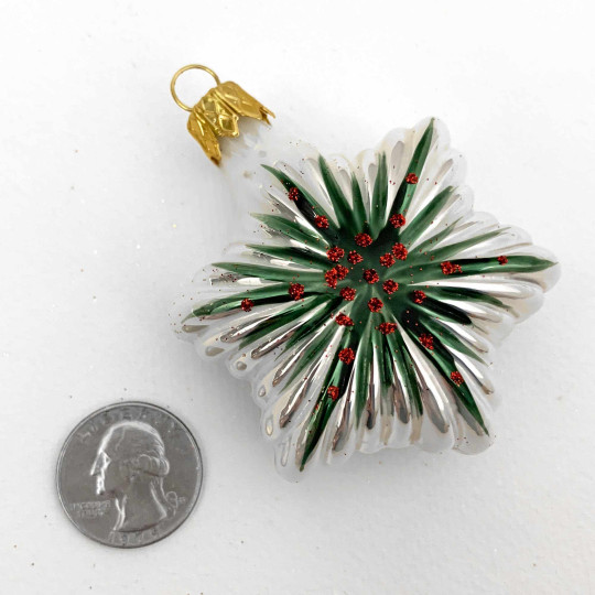 Fancy Christmas Star Blown Glass Ornament ~ Czech Republic ~ 2-3/4" tall