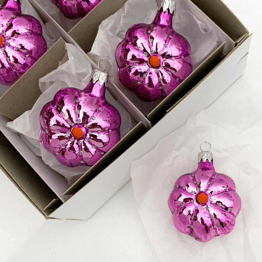 Small Light Purple Flower Ornament ~ Czech Republic ~ 2" tall