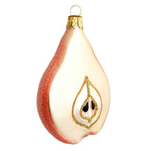 Sugared Orange Pear Christmas Ornament ~ Czech Republic ~ 3-3/8" long