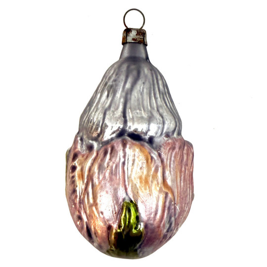 Girl in Flower Blown Glass Ornament ~ Germany ~ 3-1/2" tall