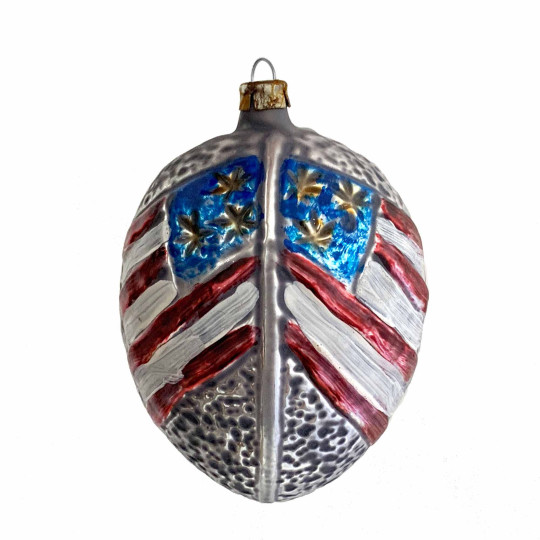 Patriotic American Flag Nut Glass Ornament ~ Germany ~ 3" tall