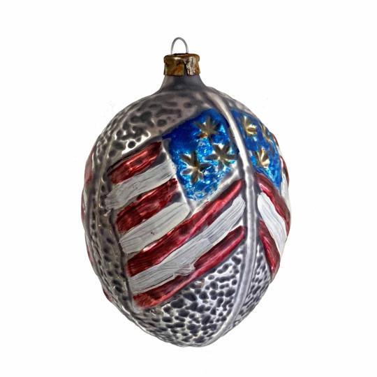 Patriotic American Flag Nut Glass Ornament ~ Germany ~ 3" tall