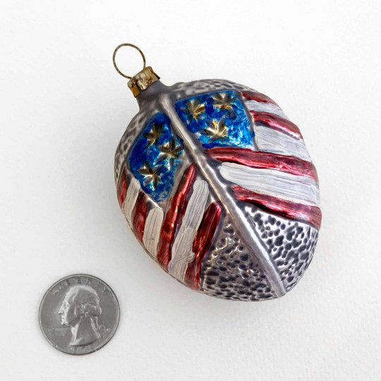 Patriotic American Flag Nut Glass Ornament ~ Germany ~ 3" tall