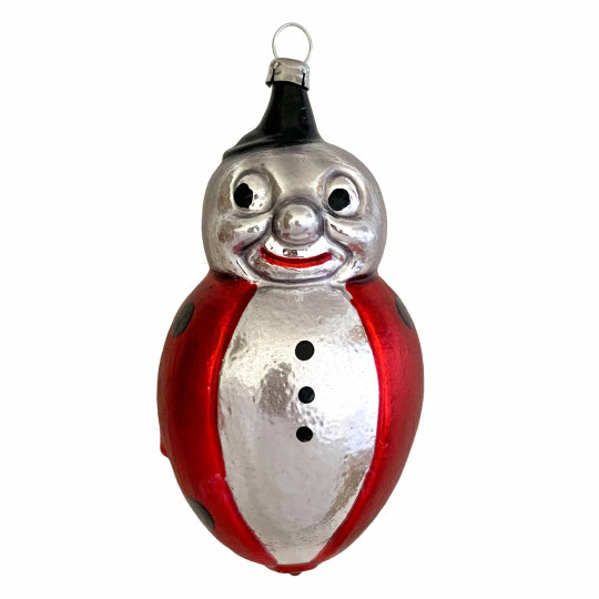 Mr. Ladybug Whimsical Blown Glass Ornament ~ Germany ~ 4" tall