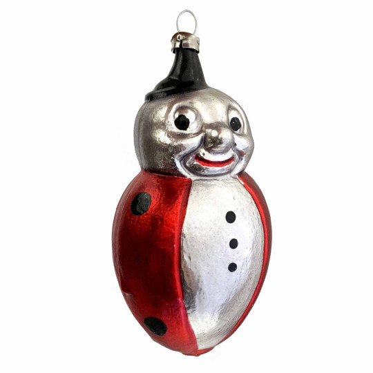 Mr. Ladybug Whimsical Blown Glass Ornament ~ Germany ~ 4" tall
