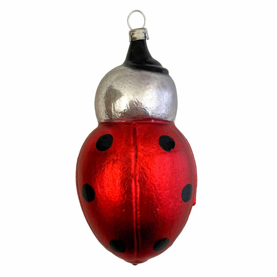 Mr. Ladybug Whimsical Blown Glass Ornament ~ Germany ~ 4" tall