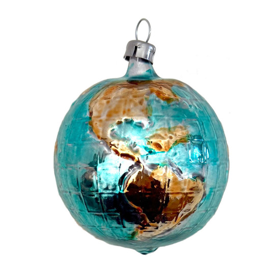 Blown Glass Globe Ornament ~ Germany ~ 2-3/8" tall