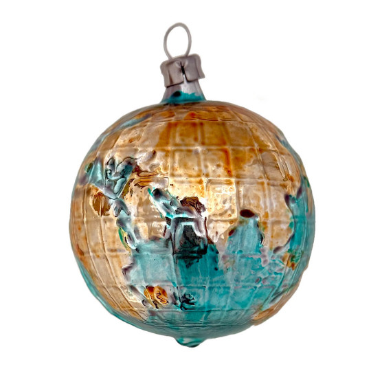 Blown Glass Globe Ornament ~ Germany ~ 2-3/8" tall