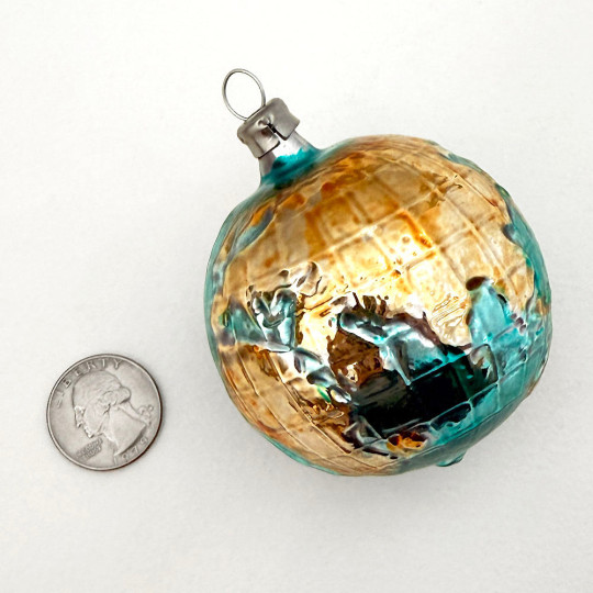 Blown Glass Globe Ornament ~ Germany ~ 2-3/8" tall
