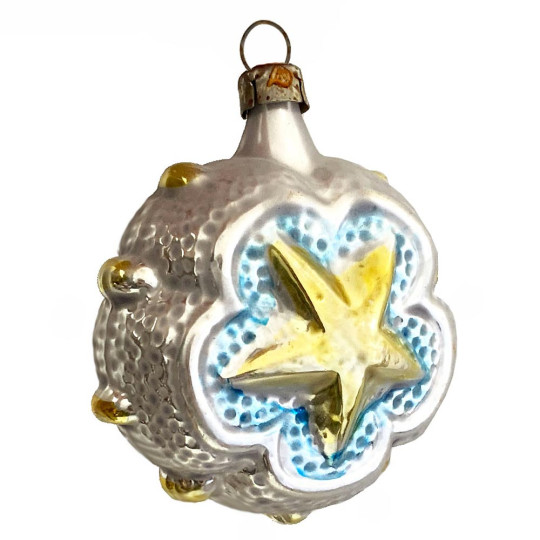 Golden Star Glass Ornament ~ Germany ~ 2-1/2" tall