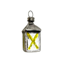 Petite Lantern Blown Glass Ornament ~ Germany ~ 1-1/2" tall