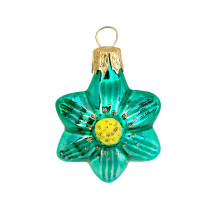 Small Light Green Flower Ornament ~ Czech Republic ~ 1-3/4" tall