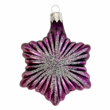 Purple Christmas Star Blown Glass Ornament ~ Czech Republic ~ 2-3/4" tall