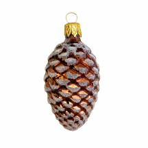 Brown Classic Pine Cone Blown Glass Christmas Ornament ~ 2-1/2" long