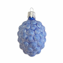 Light Blue Sugared Berry Blown Glass Ornament ~ Czech Republic ~ 2" tall
