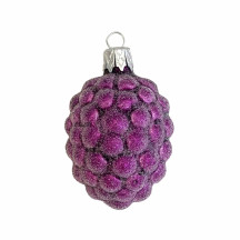 Purple Sugared Berry Blown Glass Ornament ~ Czech Republic ~ 2" tall