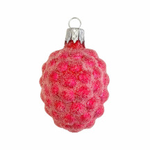 Hot Red Sugared Berry Blown Glass Ornament ~ Czech Republic ~ 2" tall
