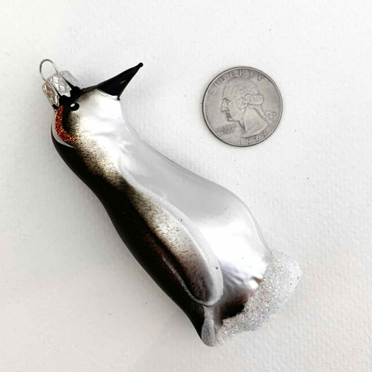 Penguin Blown Glass Ornament ~ Czech Republic ~ 3-3/8" tall