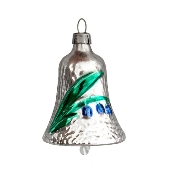 Lily of the Valley Bell Blown Glass Ornament ~ Germany ~ 2" tall